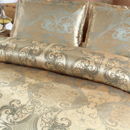 3pcs Luxurious European Satin Jacquard Duvet Cover Set