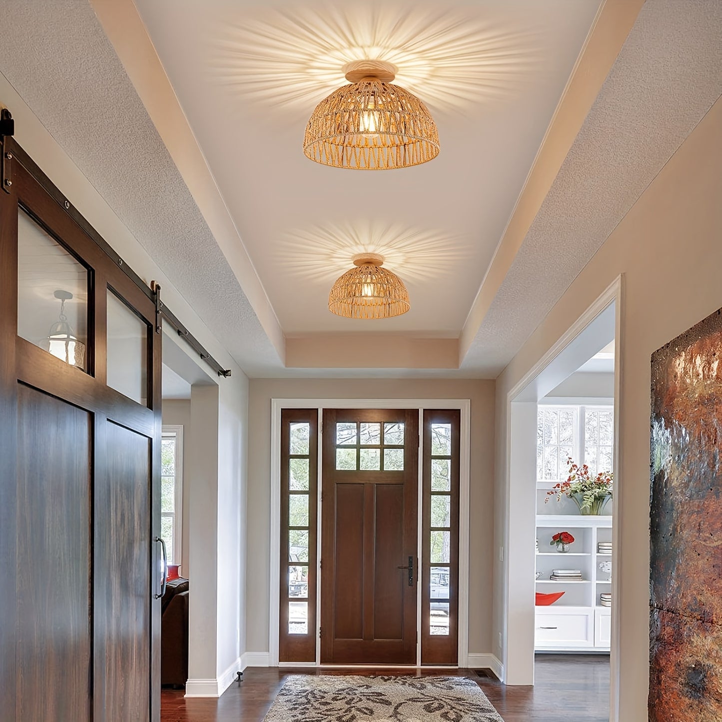 Rattan Glow Pendant Chic Ceiling Light