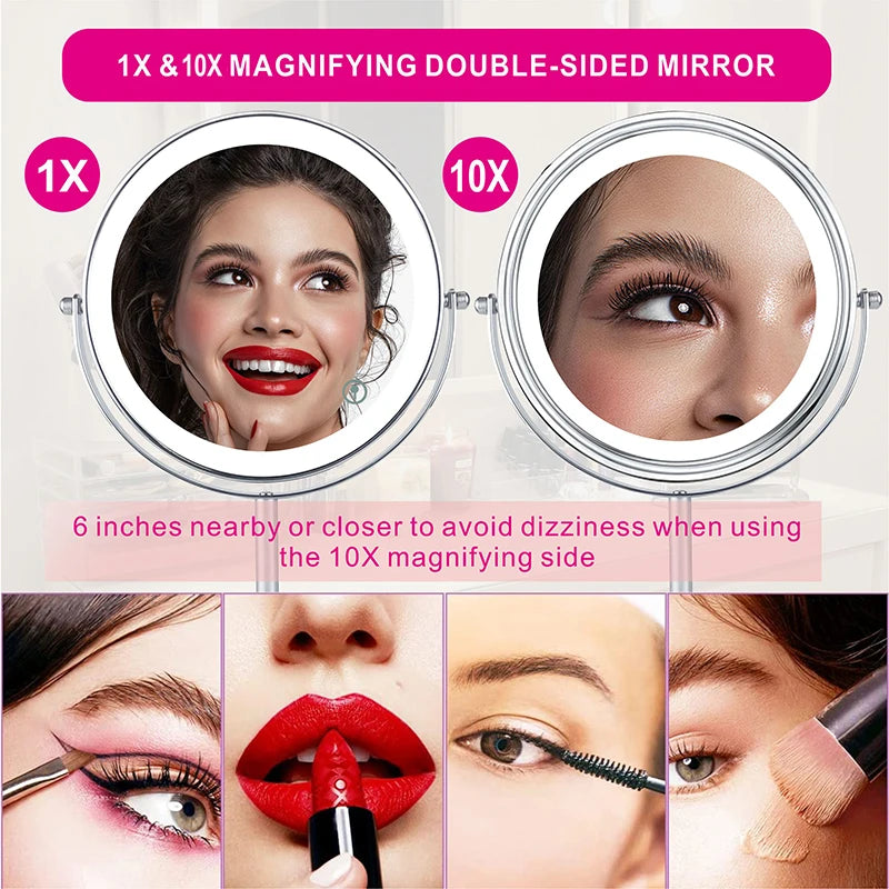 LumiGlow 10X LED Makeup Mirror