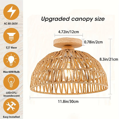 Rattan Glow Pendant Chic Ceiling Light